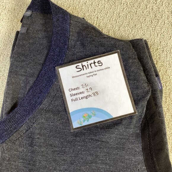 Armani Exchange Mens Merino Wool V Neck Sweater Dark Grey Blue Size XXL NWT - Picture 6 of 6